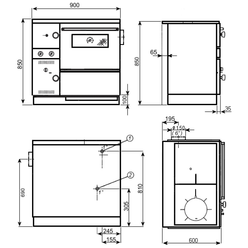 Centrālapkures plīts Term 20 rleft white 20kw
