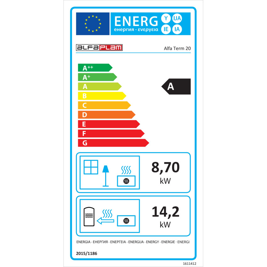 Centrālapkures plīts Term 20 rleft white 20kw